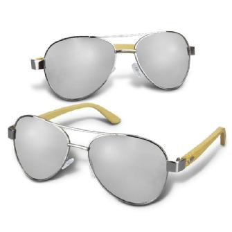 120338 - Aviator Mirror Lens Sunglasses - Bamboo Image